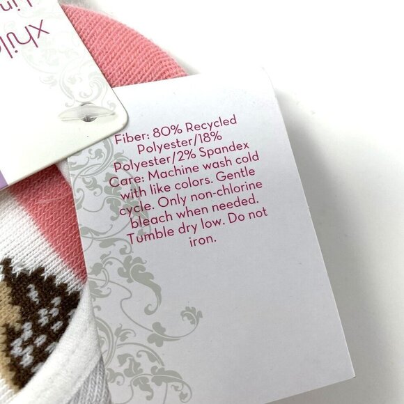 Target Xhilaration Hedgehog 3pk Liner Socks White/Peach/Heather Gray Size 4-10 - Picture 4 of 6